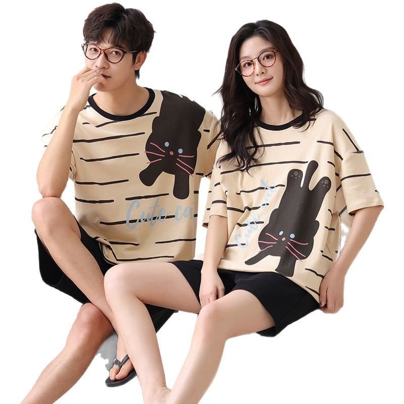 Outdoor Wear Loose Short-sleeved Shorts Couple Pajamas - Image 6