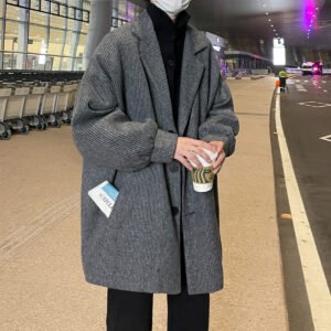 Men's Trendy Versatile High-end Fashion Wool Coat