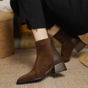 34 Suede Mid-heel Women's Martin Boots