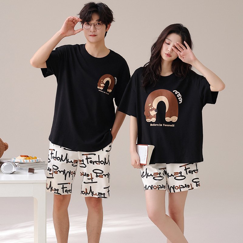 Outdoor Wear Loose Short-sleeved Shorts Couple Pajamas - Image 4