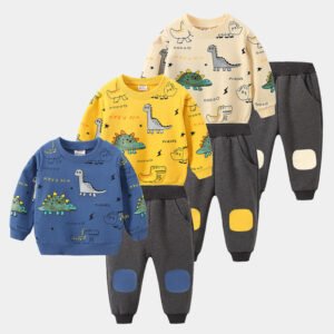 Student casual sportswear children's clothing trend loose new long-sleeved children's two-piece suit