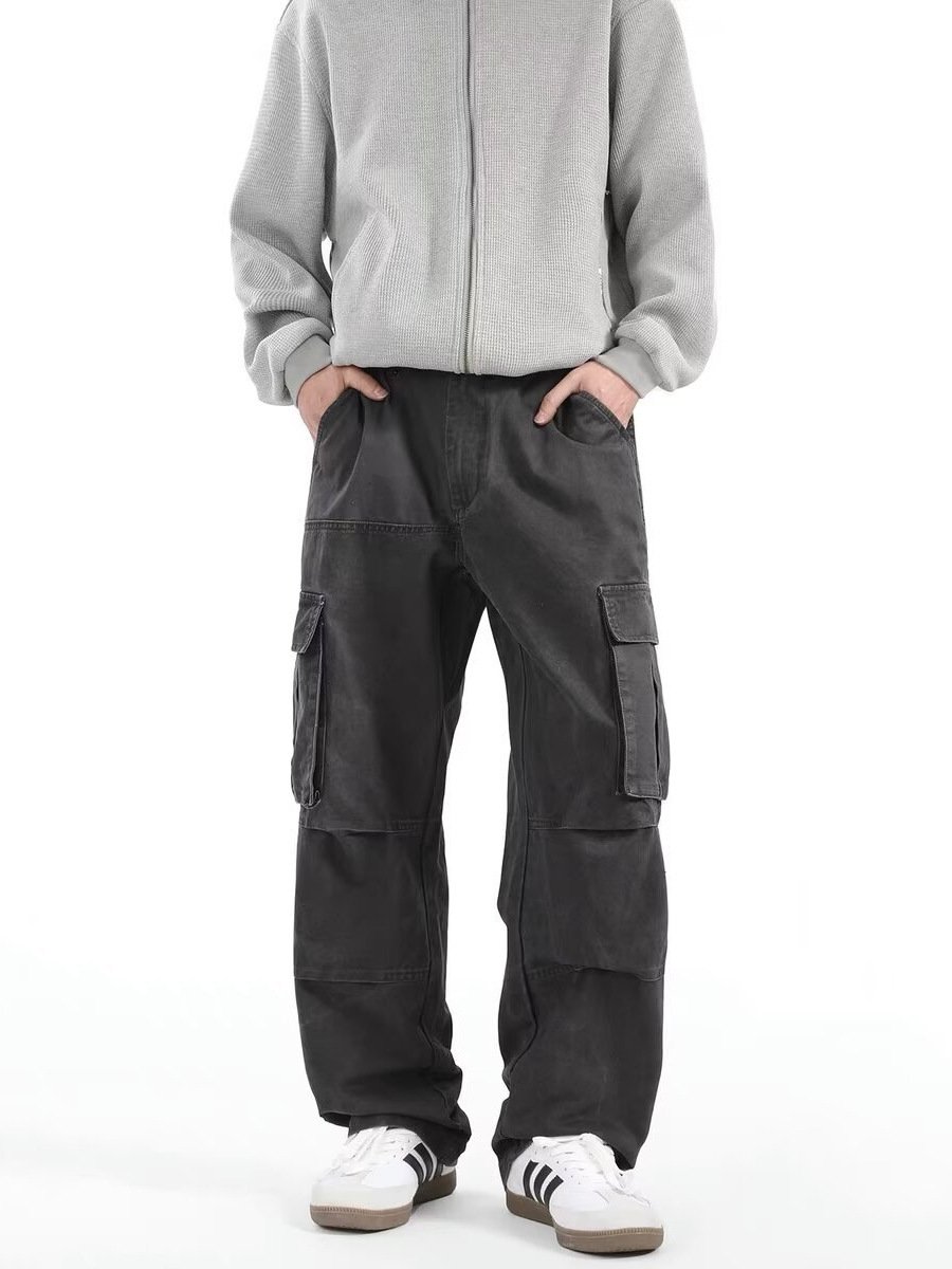 American Retro High Street Multi-pocket Cargo Pants Men - Image 6