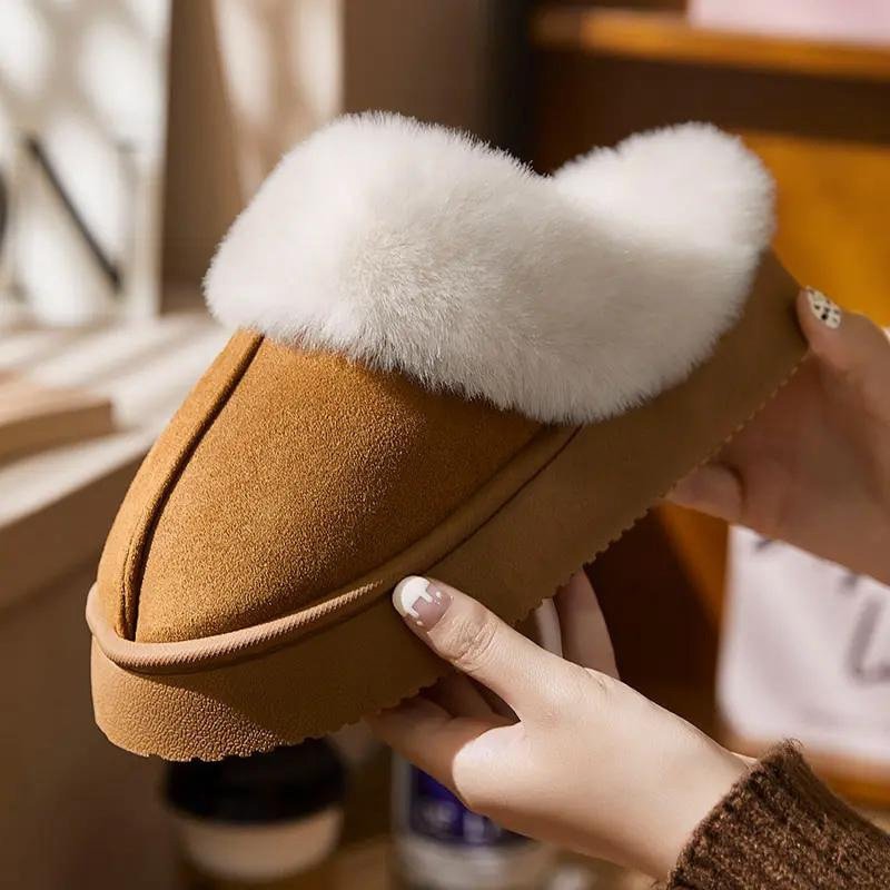 Indoor Warm Anti-slip Thick Sole Deodorant Couple Cotton Slippers - Image 3