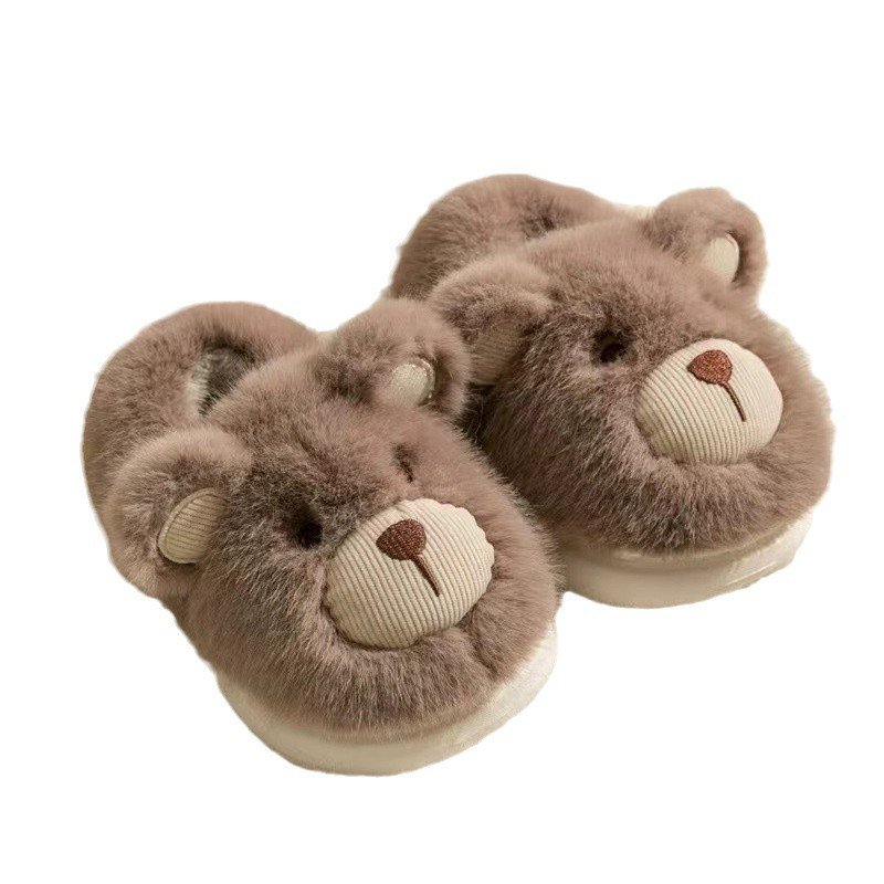 Plush Slippers Home Cotton Slippers Heel-wrapping Shoes Boys And Girls Warm Shoes - Image 5