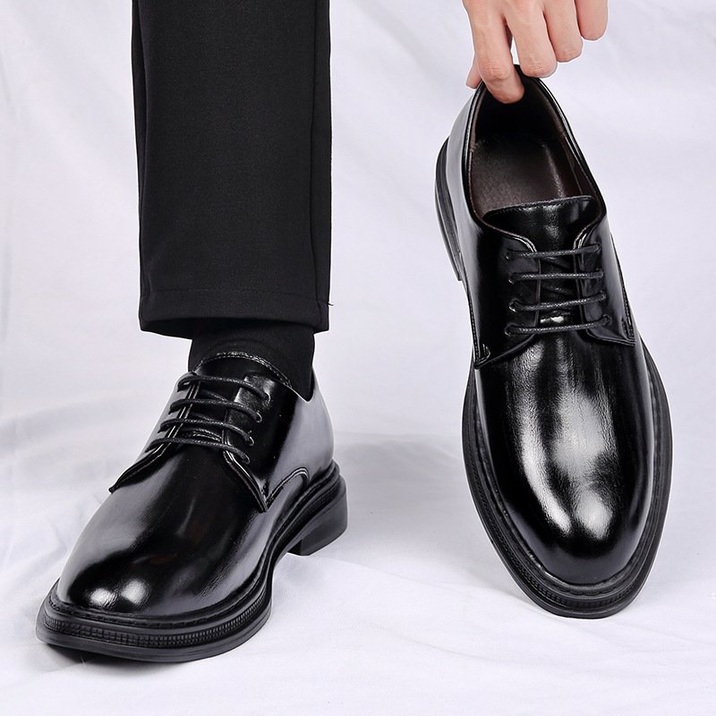 Men's Suit Leather Shoes Autumn And Winter Dress Wedding Groom Lace-up - Image 5