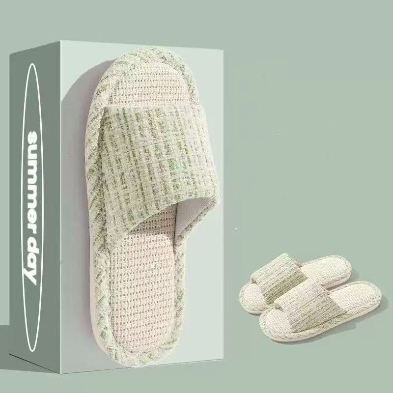 Indoor Summer Sweat Absorbing Cotton And Linen Slippers - Image 8
