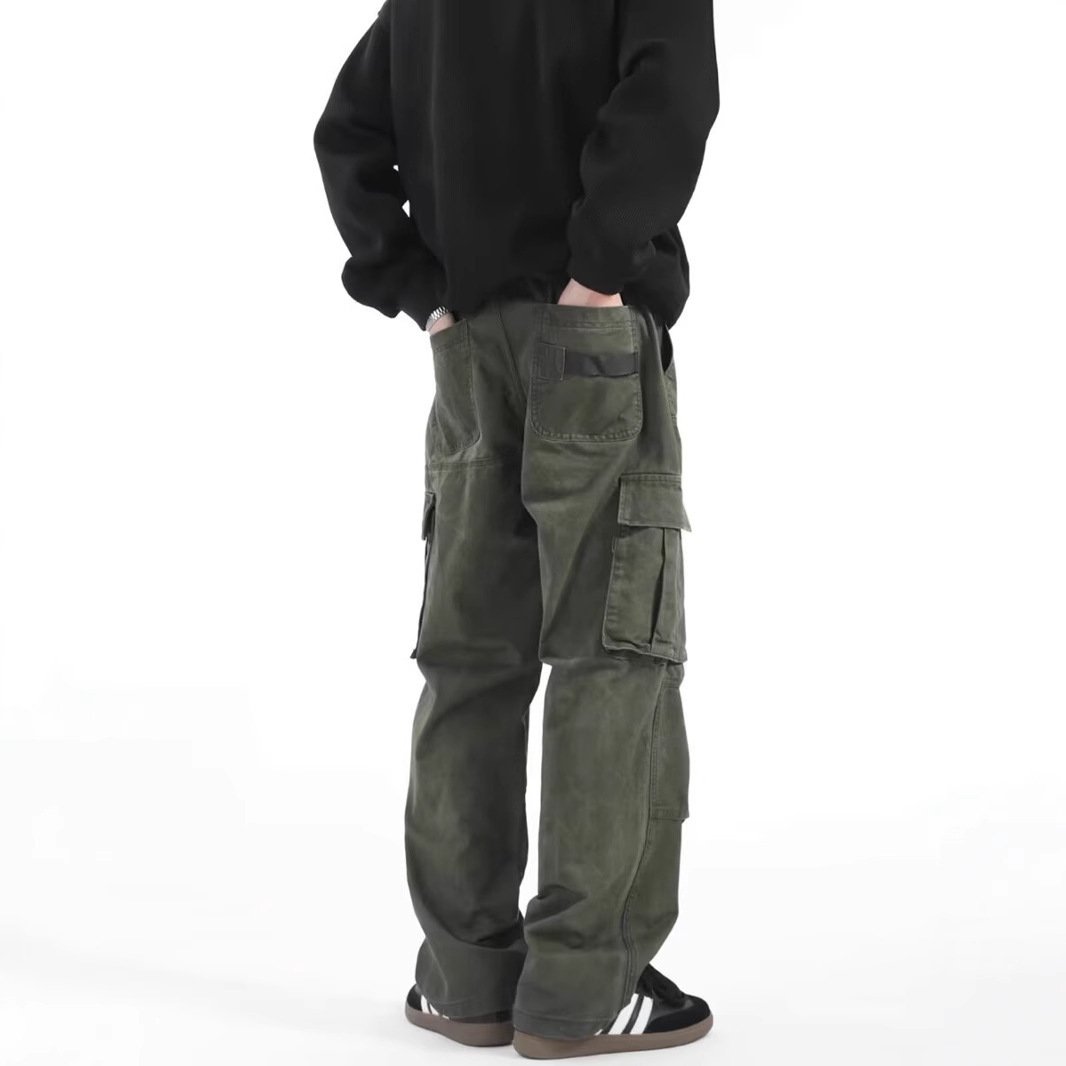 American Retro High Street Multi-pocket Cargo Pants Men - Image 5