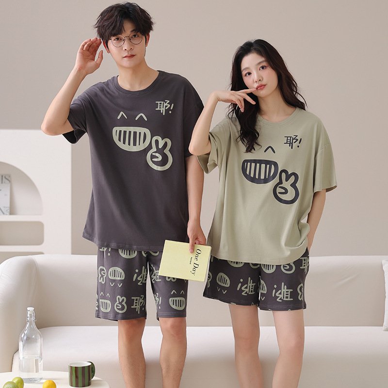 Outdoor Wear Loose Short-sleeved Shorts Couple Pajamas - Image 5
