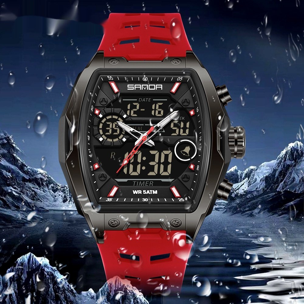 Barrel-shaped Waterproof Multifunctional Alarm Clock Student Sports Watch - Image 2