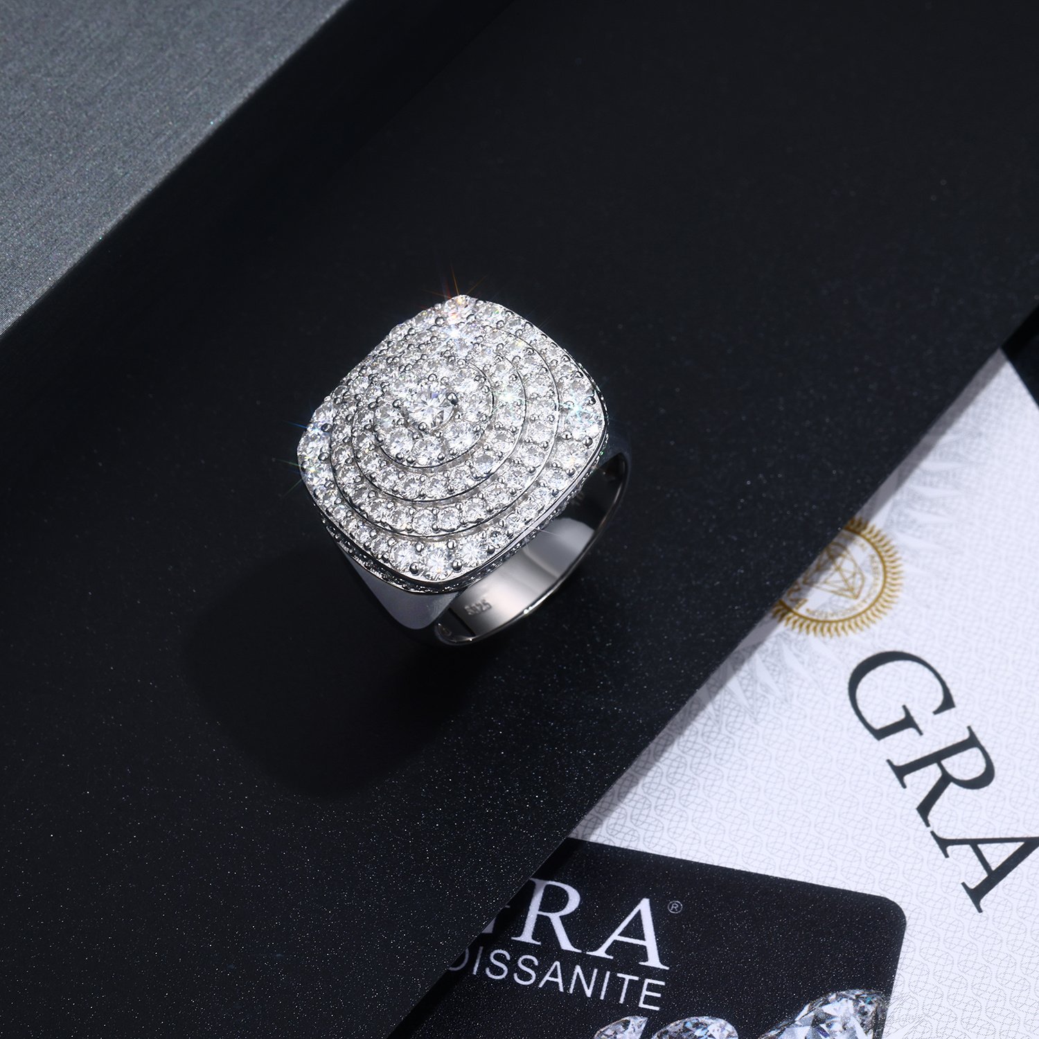 The Divine Revelation Ring - Set With Top-quality Moissanite S925, Silver And Platinum-plated Men's Ring, Diamond Ring, Wedding Ring. The Ring Can Be Inspected With A Diamond Pen - Image 6