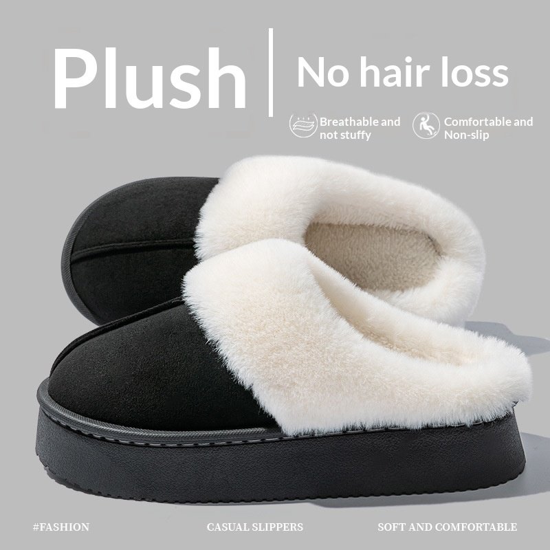 Indoor Warm Anti-slip Thick Sole Deodorant Couple Cotton Slippers - Image 9