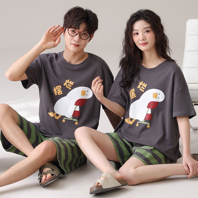 Outdoor Wear Loose Short-sleeved Shorts Couple Pajamas - Image 7
