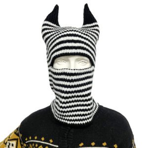 Halloween Funny Striped Horn Knitted Hat