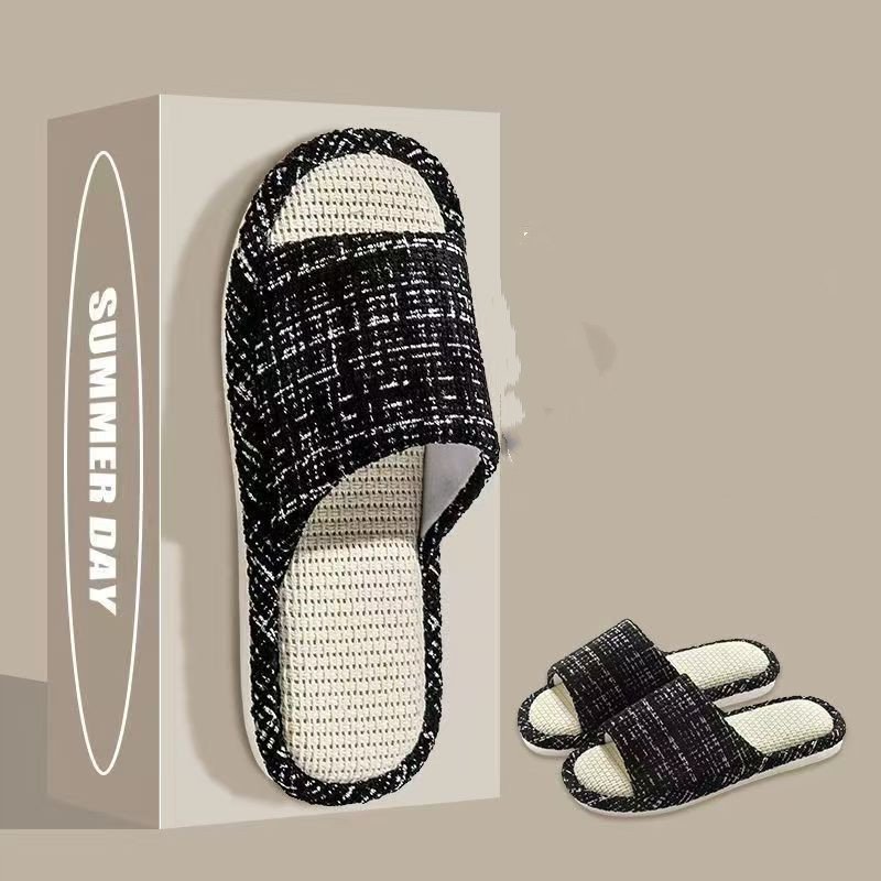 Indoor Summer Sweat Absorbing Cotton And Linen Slippers - Image 7