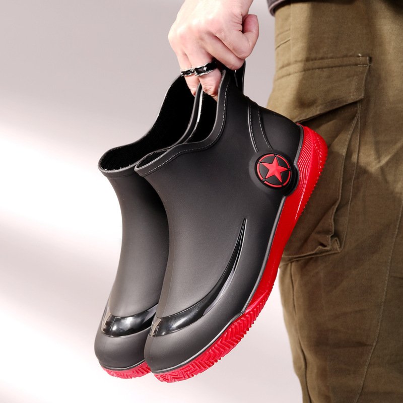 Stylish short-top men's rain boots, low-cut, non-slip and waterproof. - Image 3