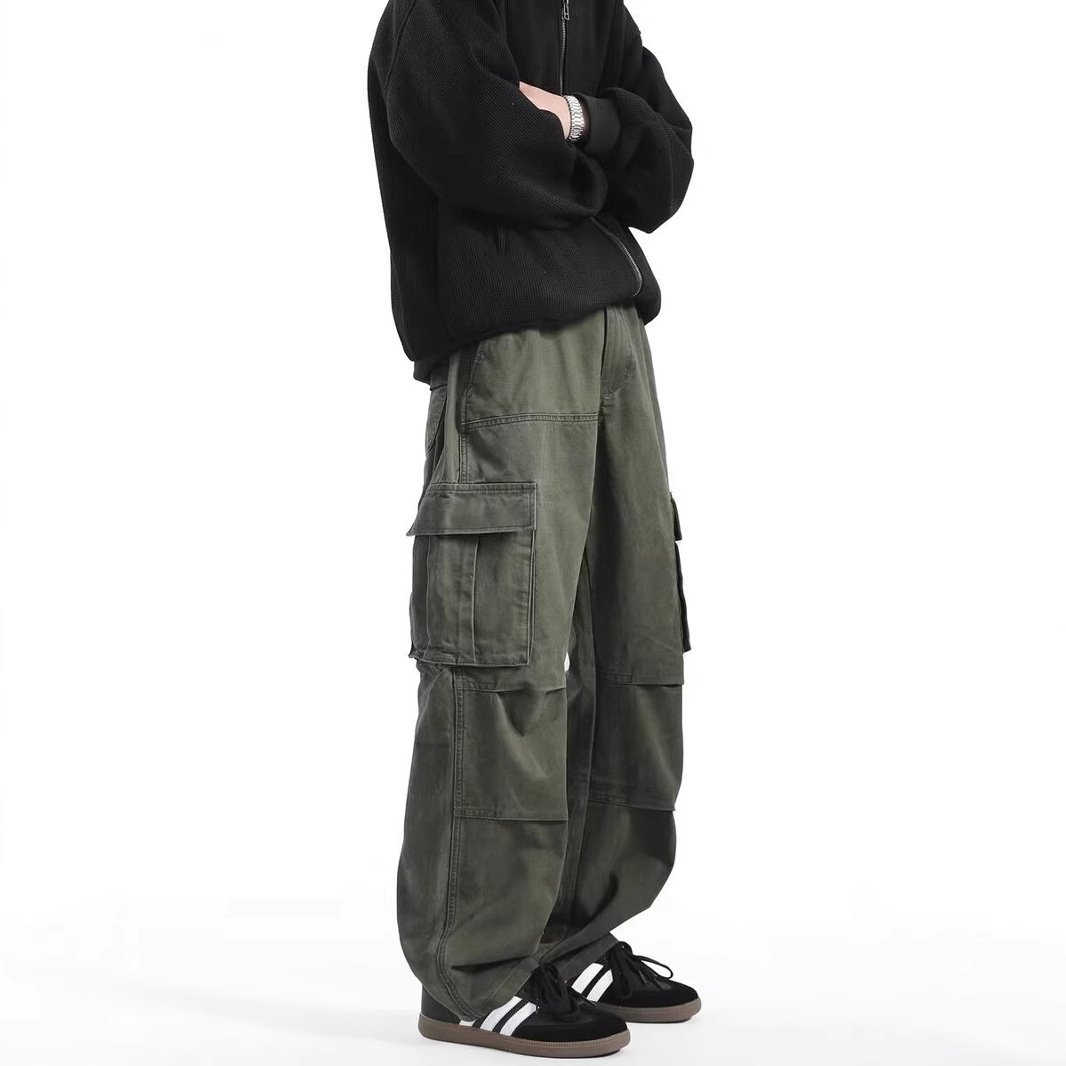 American Retro High Street Multi-pocket Cargo Pants Men - Image 3