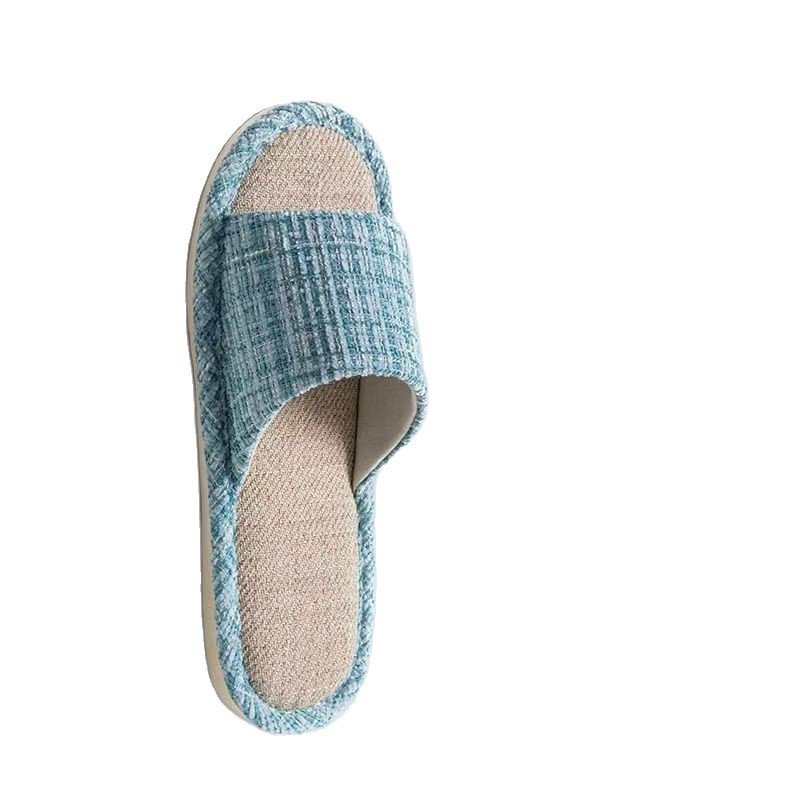 Indoor Summer Sweat Absorbing Cotton And Linen Slippers - Image 3