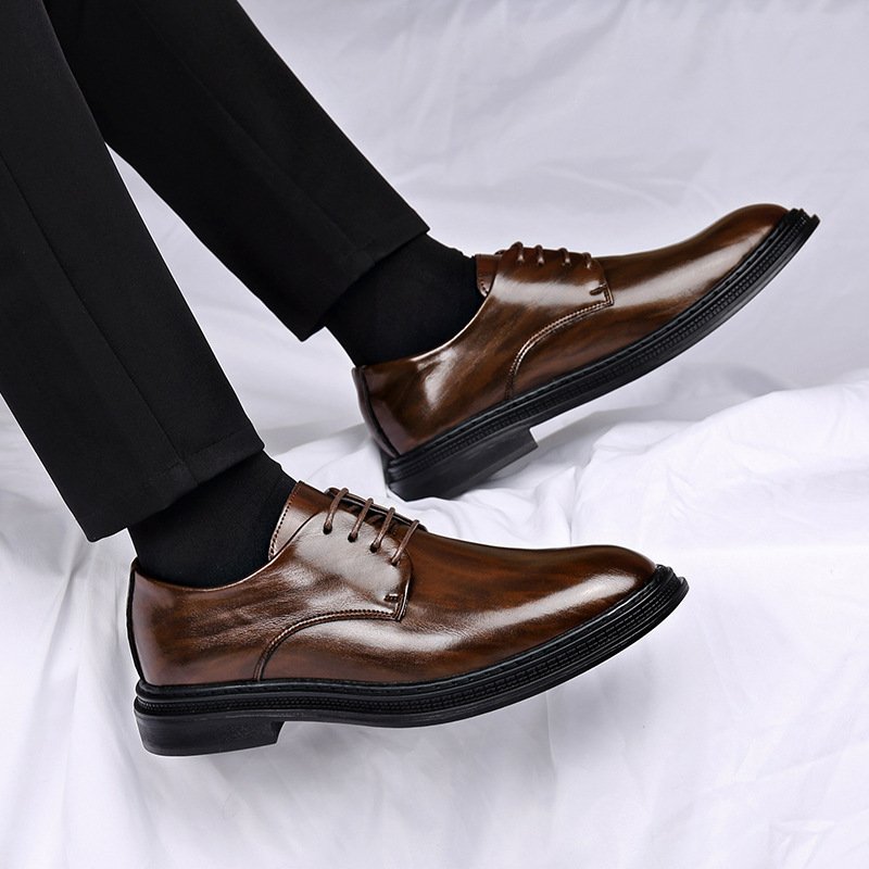 Men's Suit Leather Shoes Autumn And Winter Dress Wedding Groom Lace-up - Image 2
