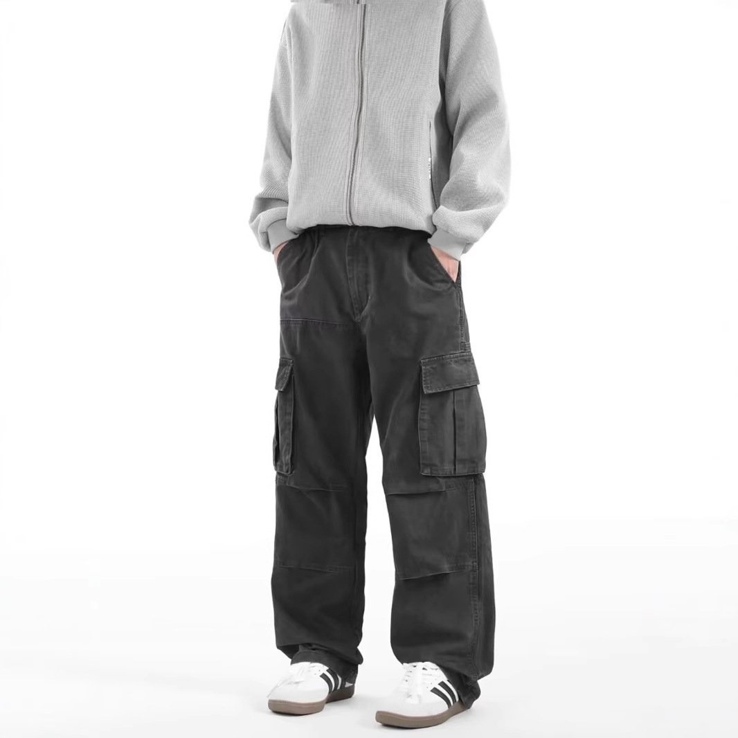 American Retro High Street Multi-pocket Cargo Pants Men - Image 2