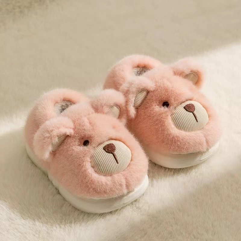 Plush Slippers Home Cotton Slippers Heel-wrapping Shoes Boys And Girls Warm Shoes - Image 2