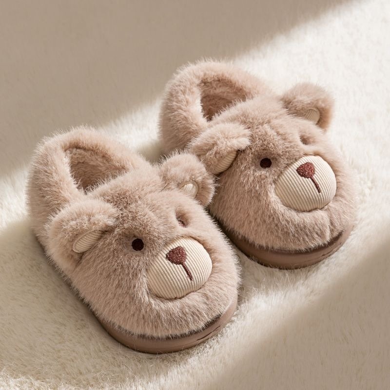 Plush Slippers Home Cotton Slippers Heel-wrapping Shoes Boys And Girls Warm Shoes - Image 6