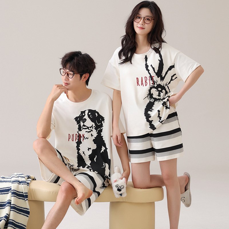 Outdoor Wear Loose Short-sleeved Shorts Couple Pajamas - Image 8