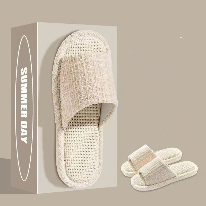 Indoor Summer Sweat Absorbing Cotton And Linen Slippers - Image 5