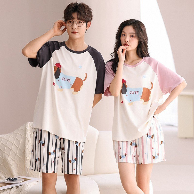 Outdoor Wear Loose Short-sleeved Shorts Couple Pajamas - Image 3