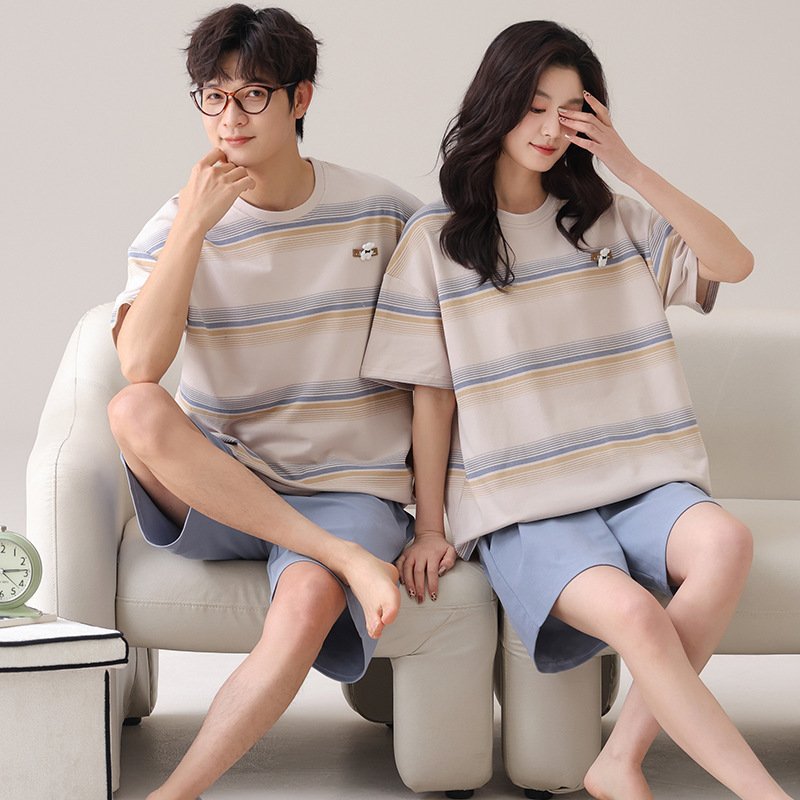 Outdoor Wear Loose Short-sleeved Shorts Couple Pajamas - Image 9