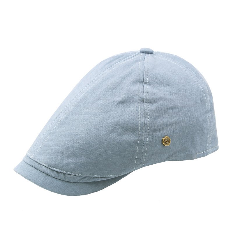 Plaid Men's Flat Cap Retro W Copper Button Beret - Image 8