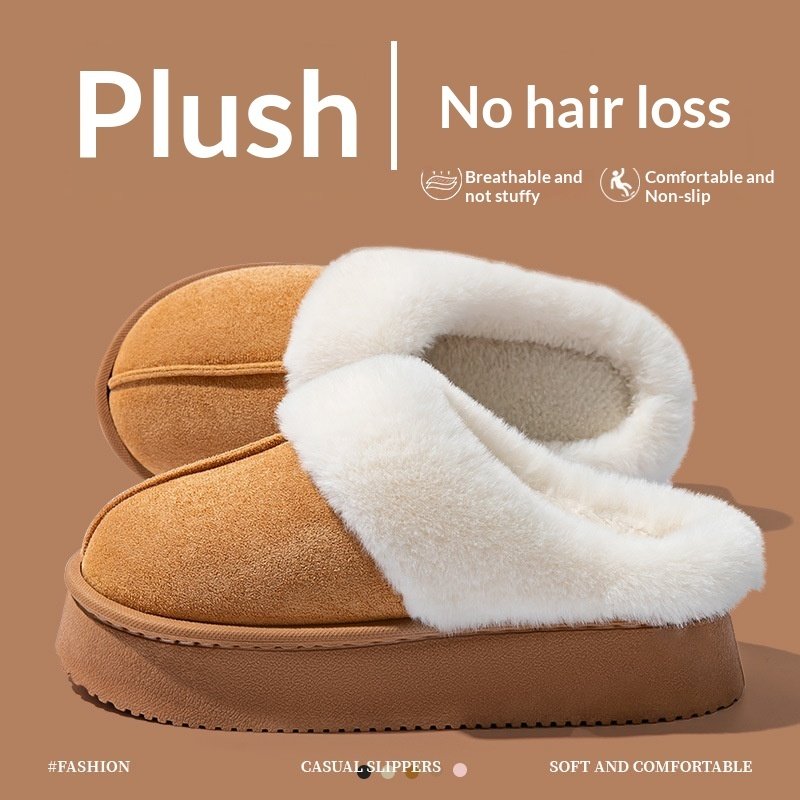Indoor Warm Anti-slip Thick Sole Deodorant Couple Cotton Slippers - Image 6