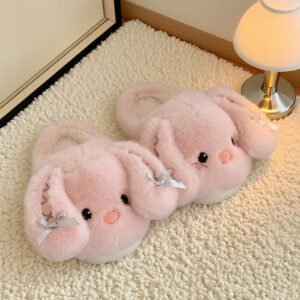 Rabbit Cotton Slippers Female Winter Girl Heart Lolita Style