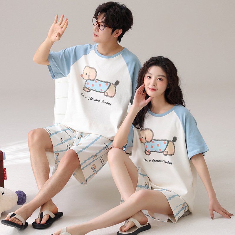 Outdoor Wear Loose Short-sleeved Shorts Couple Pajamas - Image 10