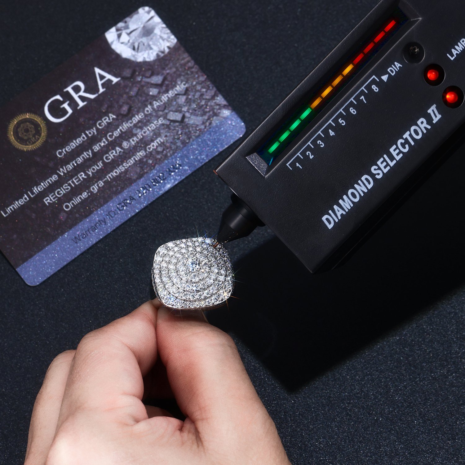 The Divine Revelation Ring - Set With Top-quality Moissanite S925, Silver And Platinum-plated Men's Ring, Diamond Ring, Wedding Ring. The Ring Can Be Inspected With A Diamond Pen - Image 7