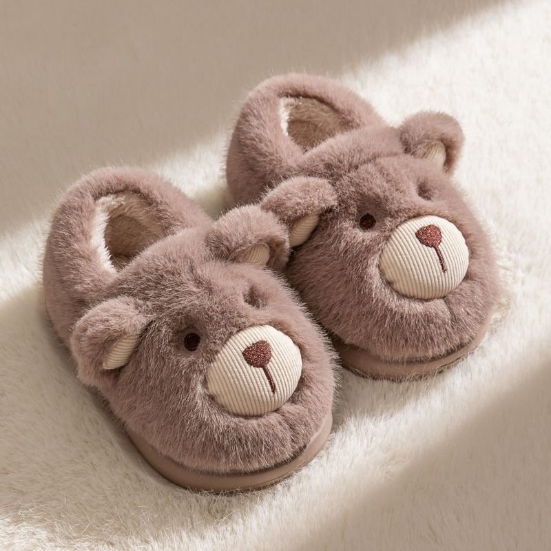 Plush Slippers Home Cotton Slippers Heel-wrapping Shoes Boys And Girls Warm Shoes - Image 8