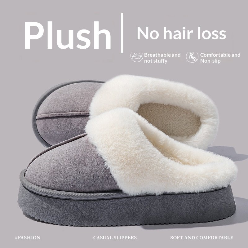 Indoor Warm Anti-slip Thick Sole Deodorant Couple Cotton Slippers - Image 10