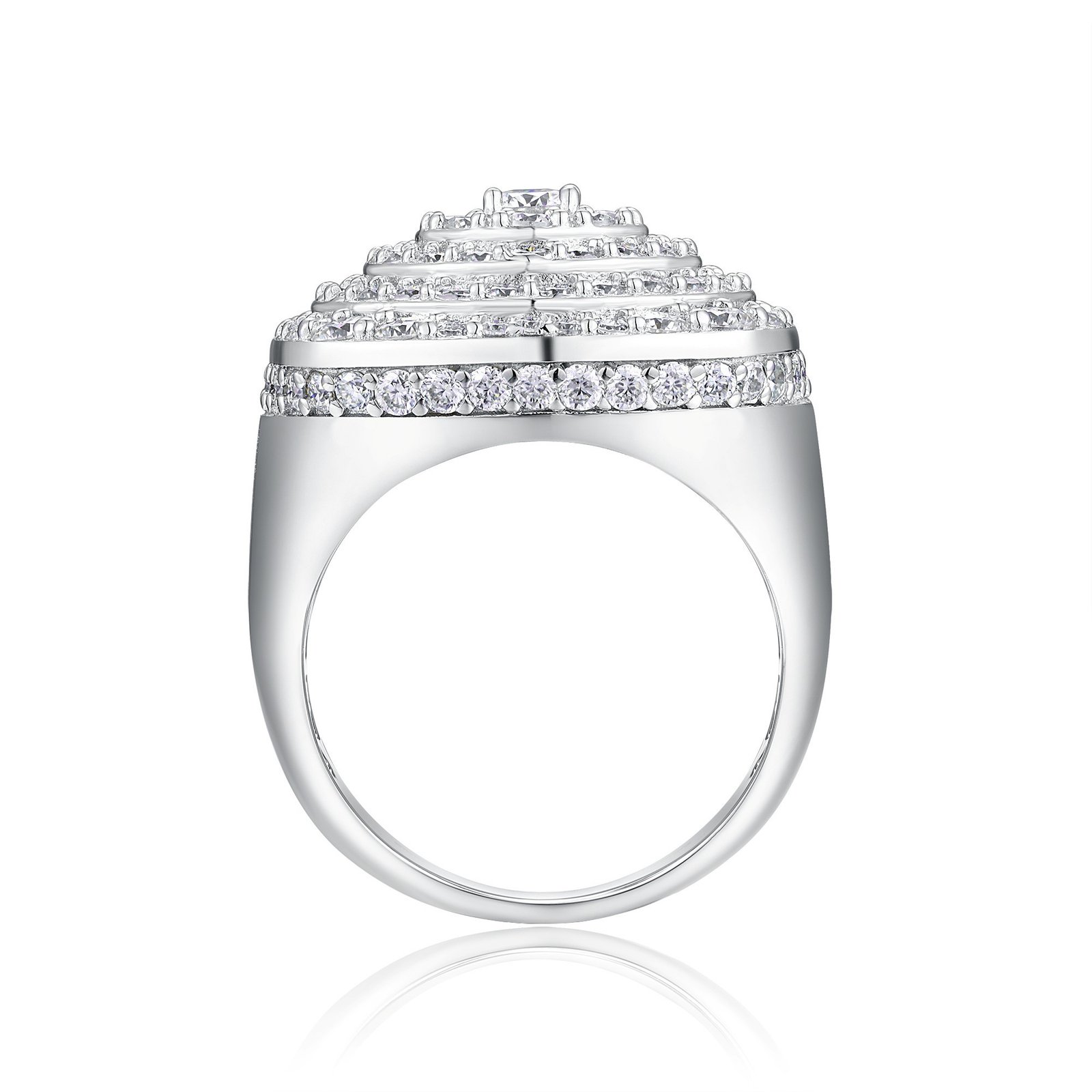 The Divine Revelation Ring - Set With Top-quality Moissanite S925, Silver And Platinum-plated Men's Ring, Diamond Ring, Wedding Ring. The Ring Can Be Inspected With A Diamond Pen - Image 2