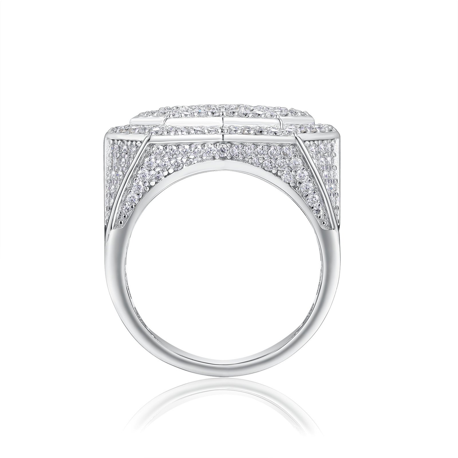 The Divine Revelation Ring - Set With Top-quality Moissanite S925, Silver And Platinum-plated Men's Ring, Diamond Ring, Wedding Ring. The Ring Can Be Inspected With A Diamond Pen - Image 3