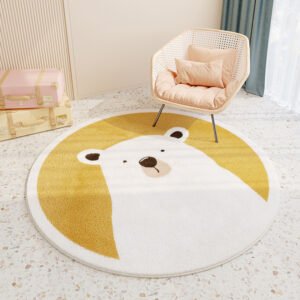 Cashmere-like Round Floor Mat Bedroom Cute Round Absorbent Non-slip Living Room