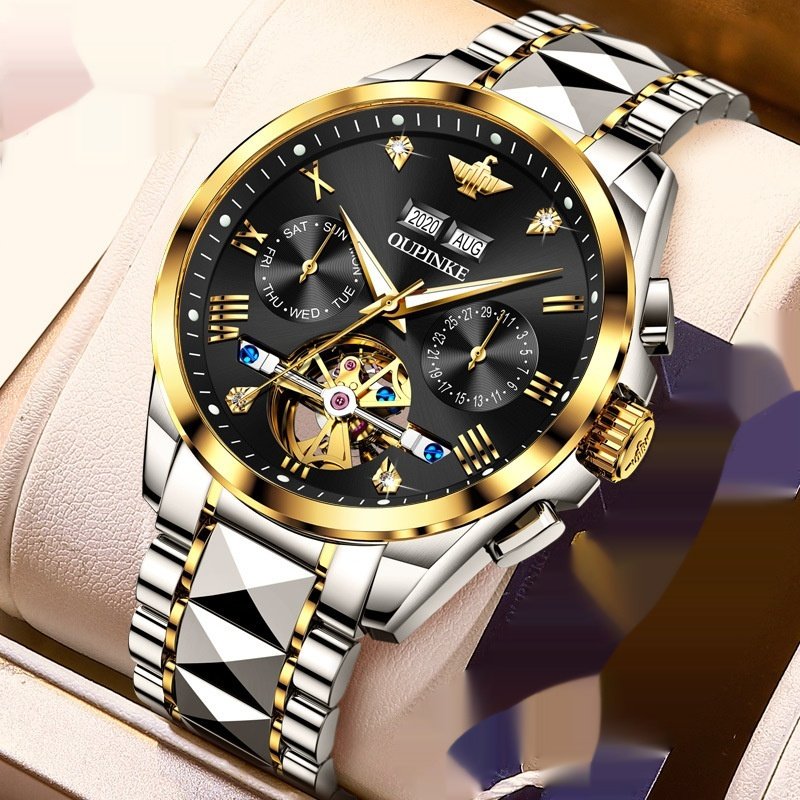 Hollow Automatic Mechanical Tide Waterproof Men's Watch - Image 6