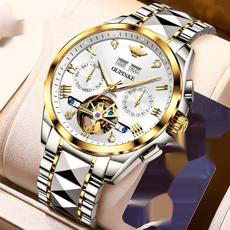 Hollow Automatic Mechanical Tide Waterproof Men's Watch - Image 3