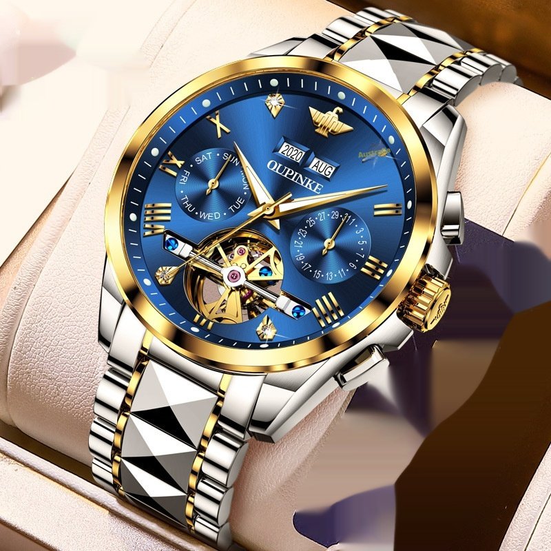 Hollow Automatic Mechanical Tide Waterproof Men's Watch - Image 4