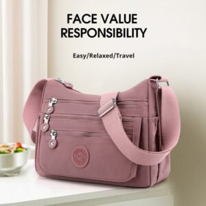 Simple Solid Color Nylon Crossbody Cloth Bag