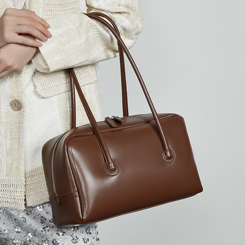 Genuine Leather Boston Women's Portable Shoulder Bag - Image 2