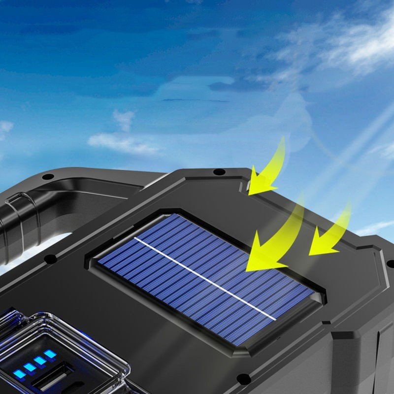 Outdoor Waterproof Solar Power Charger Flashlight Strong Light - Image 2