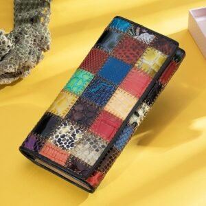 Women's Leather Storage Mid-length Personalized Cowhide Stitching Wallet