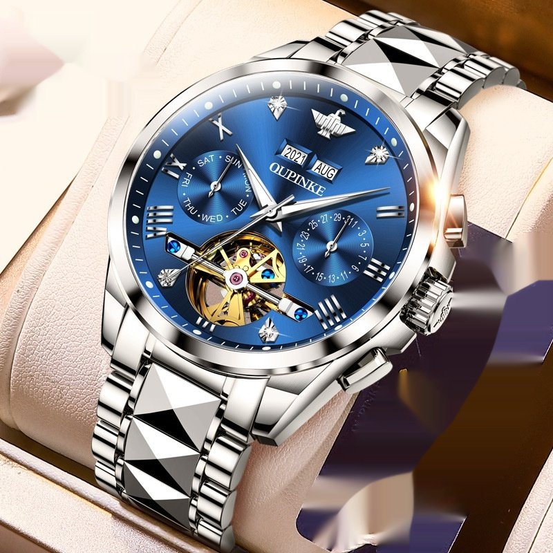 Hollow Automatic Mechanical Tide Waterproof Men's Watch - Image 9
