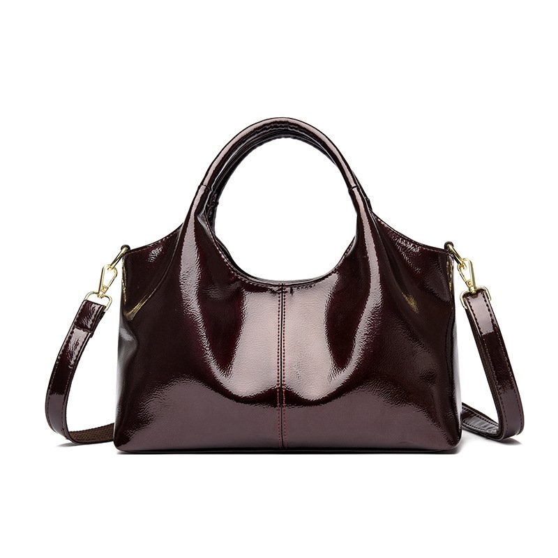 Premium Glossy Leather Trendy Commuter Bag - Image 7